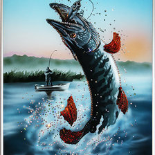 Схема вышивки «Щука»