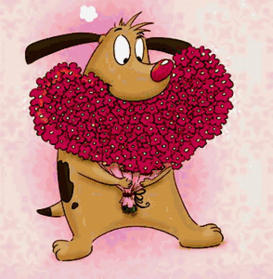 собачка - валентинка, подушка, собака, картинка - предпросмотр