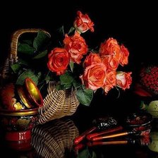 Схема вышивки «розы натюрморт»