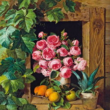 Схема вышивки «букет на окошке»