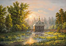 №251229 - церковь, природа, пейзаж - оригинал