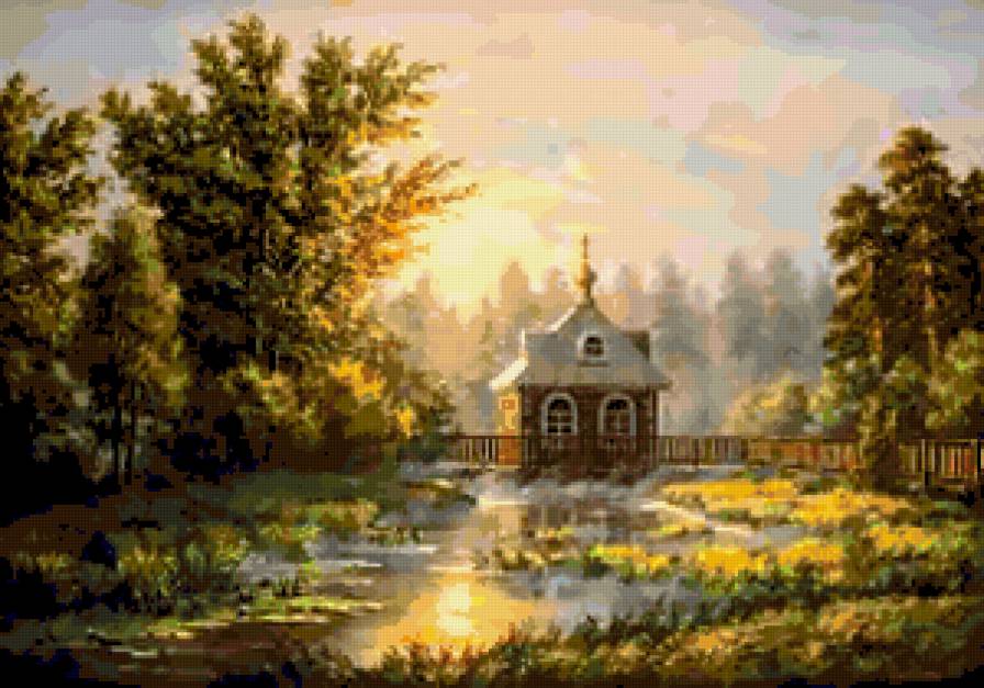 №251229 - пейзаж, природа, церковь - предпросмотр