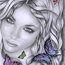 Схема вышивки «БАБОЧКИ ЛИЦО»