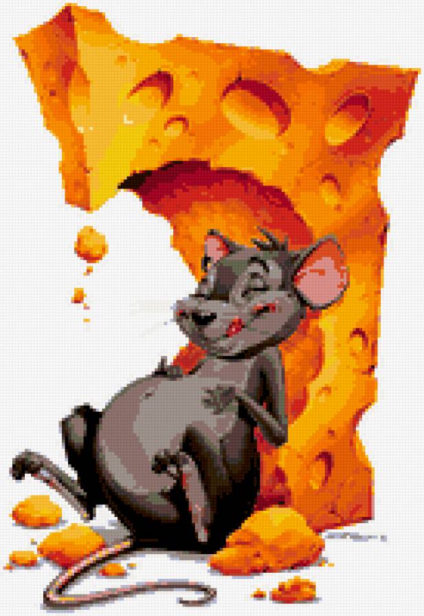 мышка - юмор, зверята, сыр, грызуны, детская, мультяшки - предпросмотр