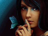 Схема вышивки «синий цветок»