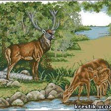 Схема вышивки «олени»