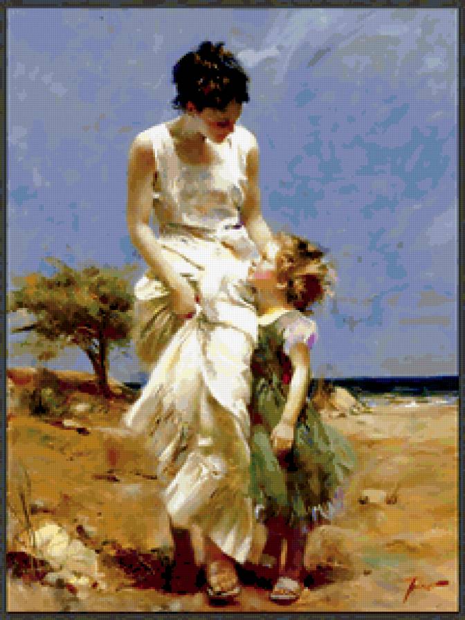 №251582 - картина, фэнтези, живопись, красота женщины, цветы, девушка, дети - предпросмотр