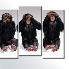 Схема вышивки «Триптих - Ничего не говорю, ничего не вижу, ничего не слышу»