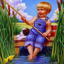 Схема вышивки «рыбак»