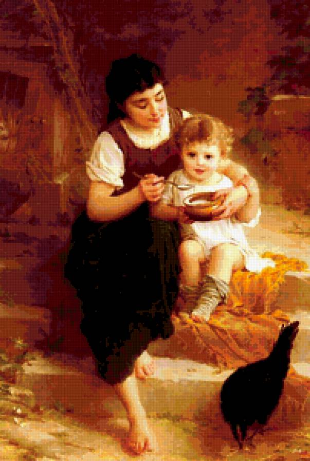 Любовь матери - картина, люди - предпросмотр