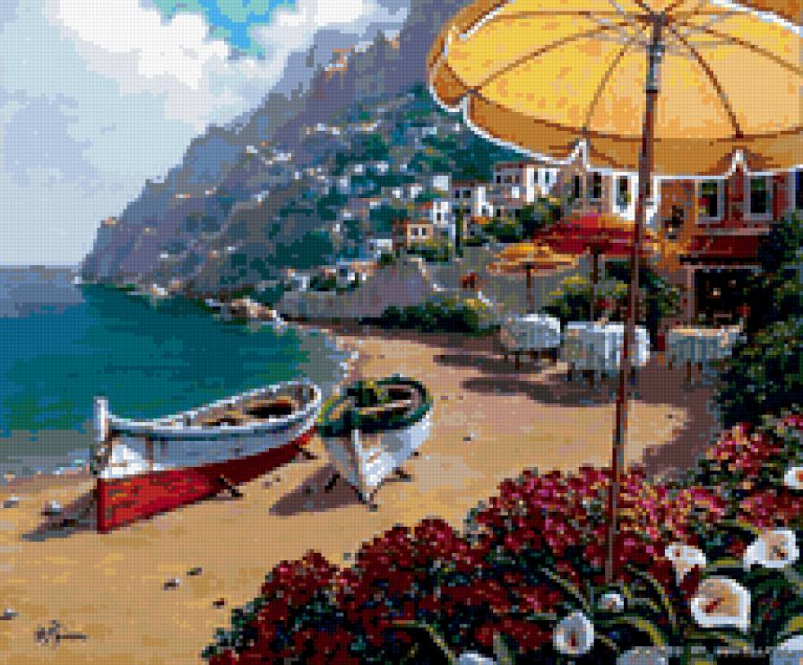 картина Роберта Пежмана - пляж, море - предпросмотр