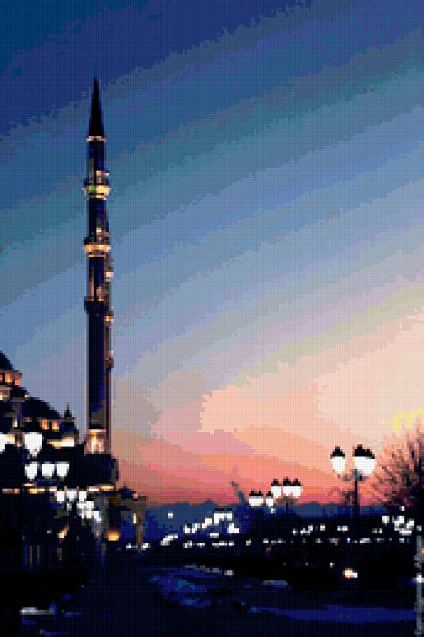 грозный - закат, город - предпросмотр