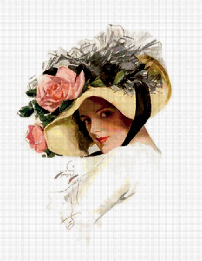 Девушка в шляпе - лицо, девушка, портрет - предпросмотр