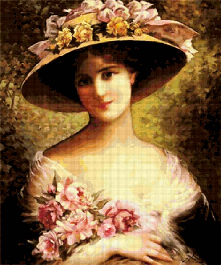 Девушка в шляпе - девушка, портрет, лицо - предпросмотр