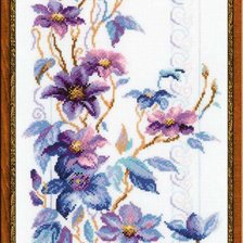 Схема вышивки «клематисы»