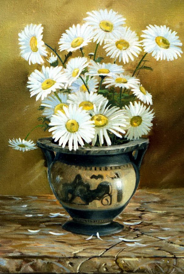 №252161 - картина, букет, ромашки, цветы - оригинал