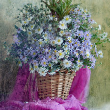 Схема вышивки «Букет с ромашками»