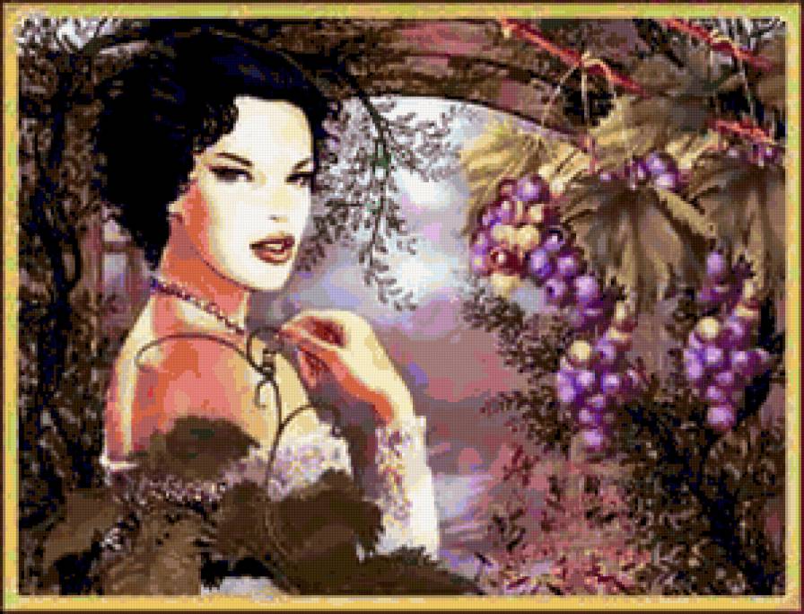 №252205 - виноград, портрет, девушка - предпросмотр