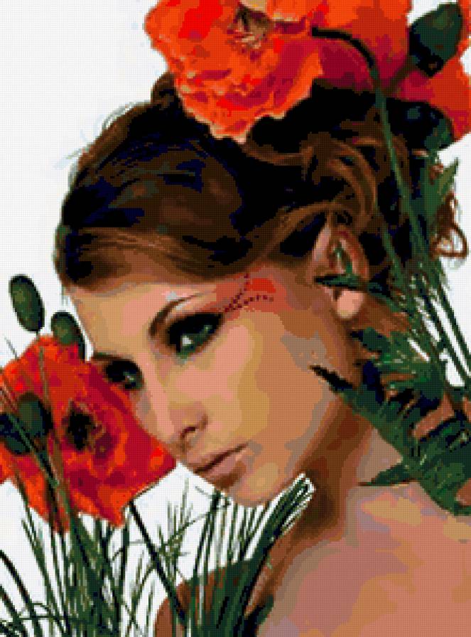 №252250 - цветы, девушка, портрет - предпросмотр