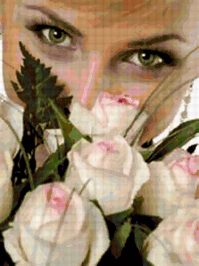 №252366 - цветы, девушка, взгляд - предпросмотр