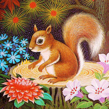 Схема вышивки «белочка»