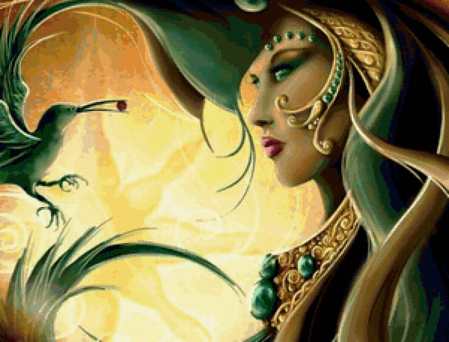 КОЛИБРИ И КОЛИБРЕТТА - взгляд, женщина, зелиноглазая, незнакомая, неизвестная, колибри - предпросмотр