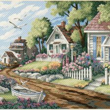 Схема вышивки «Деревушка у моря»