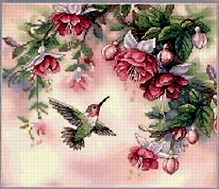 Яблоневый цвет - цветы, птицы - предпросмотр