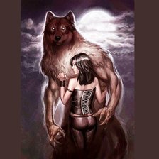 Схема вышивки «ДУХ ВОЛЧИЦЫ В ПОЛНОЛУНИЕ»