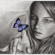 Схема вышивки «девочка и бабочка»