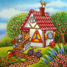 Схема вышивки «домик»