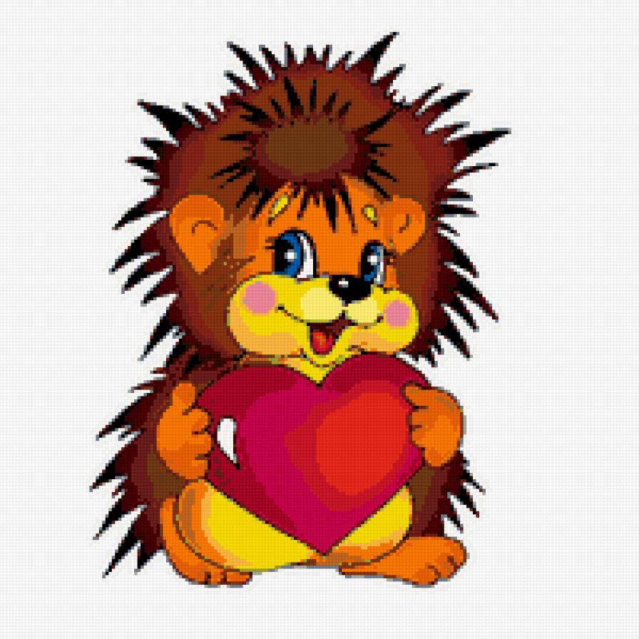 ежик - валентинка, сердечко, еж, валентина, любовь, влюбленных - предпросмотр