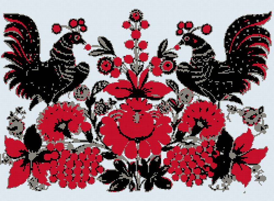 свадебный рушник - украинские узоры - предпросмотр