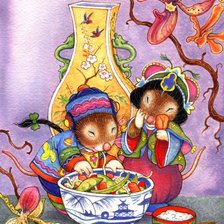 Схема вышивки «японские мышки»