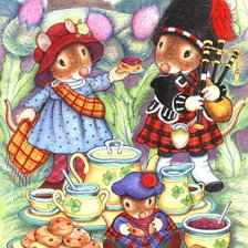 Схема вышивки «шотландские мышки»