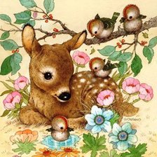 Схема вышивки «олененок»