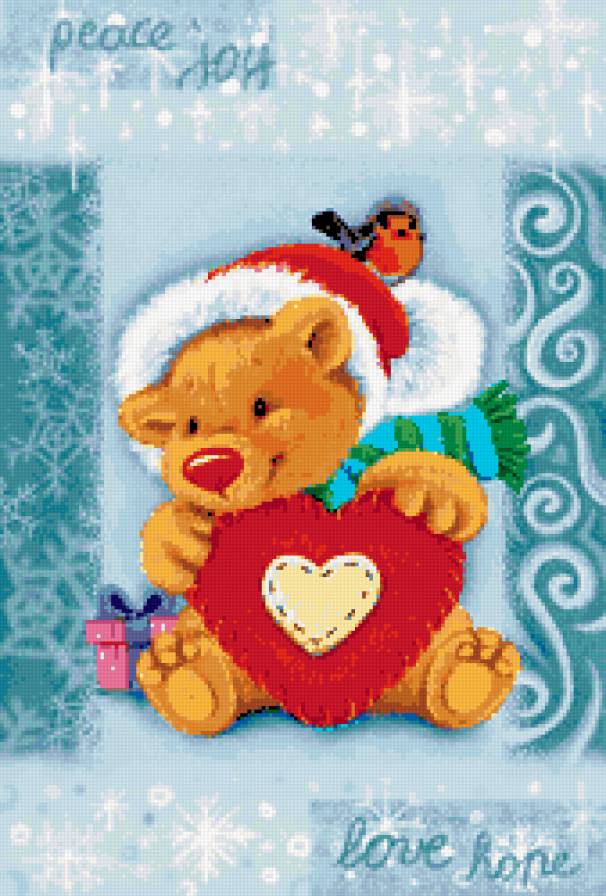 мишка - сердечко, зверята, любовь, мишки, игрушки - предпросмотр