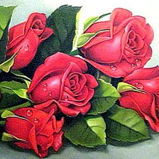 Схема вышивки «Красные розы»