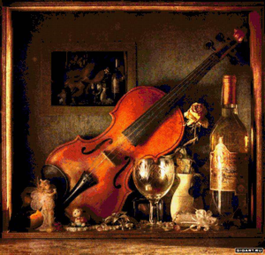 Натюрморт - музыкальные инструменты, скрипка, натюрморт - предпросмотр