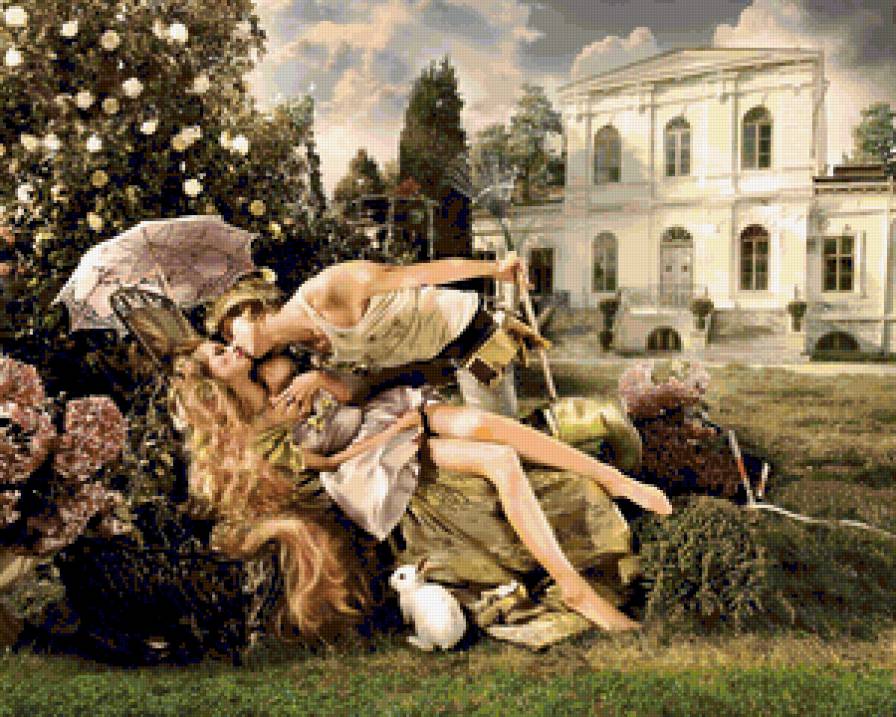 однажды в саду - сад, девушка, цветы - предпросмотр