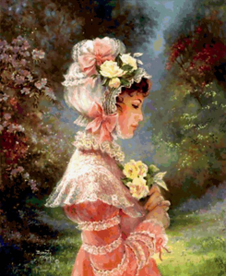 ВОСПОМИНАНИЕ - цветы, шляпа, неизвестная, отдых, женщина, незнакомая, сад - предпросмотр