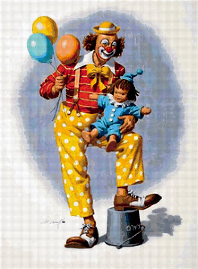 клоун - клоун, дети, игрушки - предпросмотр