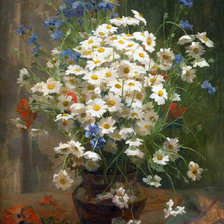 Схема вышивки «Букет с ромашками»