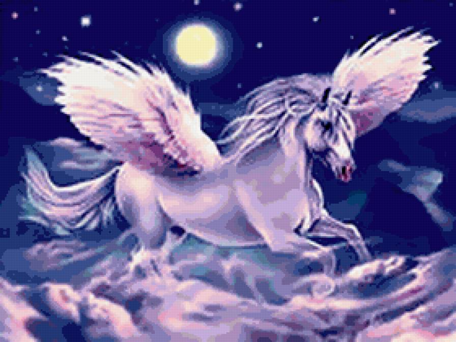 ПЕГАС - животные, красавица самка, кони, лошади, крыля, белая невеста - предпросмотр