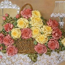 Схема вышивки «Корзина роз»