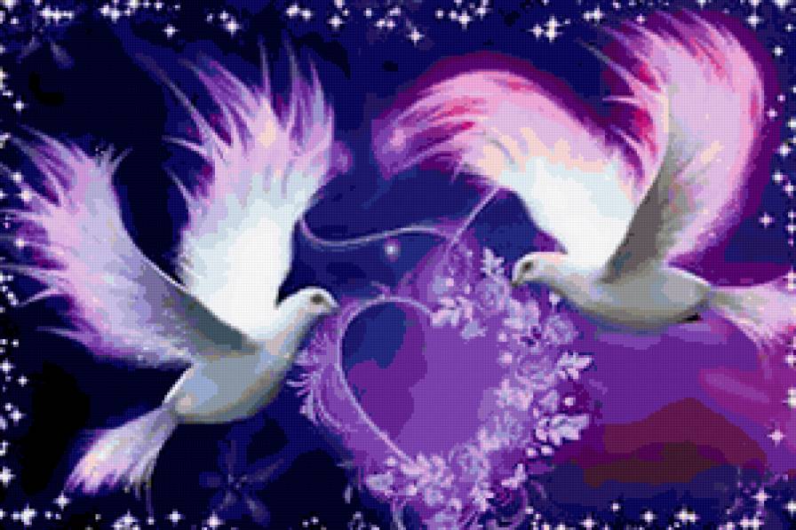 №254860 - птицы, пара, голуби - предпросмотр