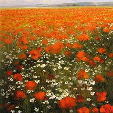 Схема вышивки «поле маков»