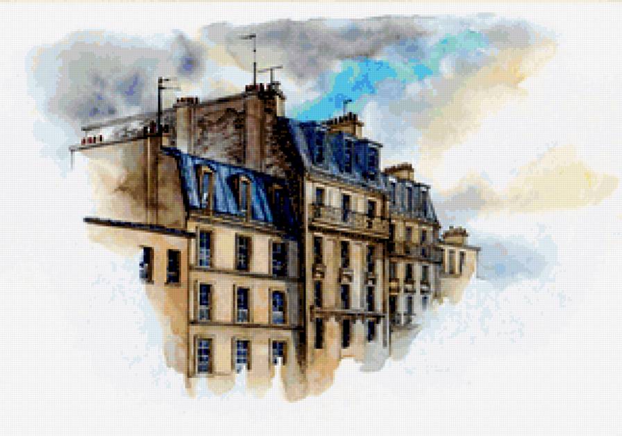 городской пейзаж - городской пейзаж, домики - предпросмотр