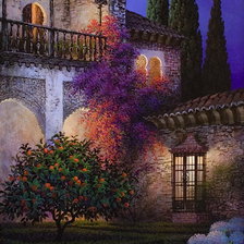 Схема вышивки «симпатичный дворик»