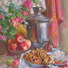 Схема вышивки «натюрморт чаепитие (Грачева С.Н)»